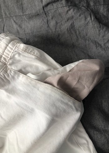 PULL&BEAR STWD Krem Baggy Keten Pantolon - Görsel 9