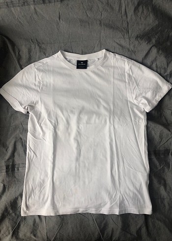 PULL&BEAR Beyaz Kısa Kollu Pamuklu Tişört - Görsel 3