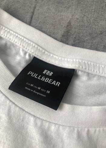 PULL&BEAR Beyaz Kısa Kollu Pamuklu Tişört - Görsel 6
