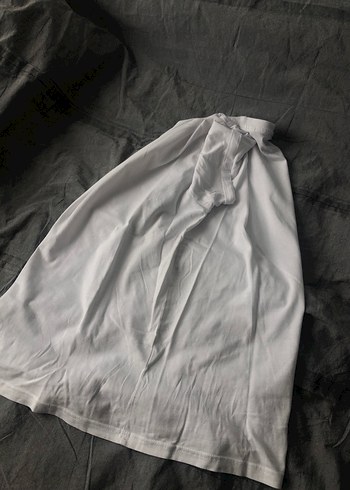 PULL&BEAR Beyaz Kısa Kollu Pamuklu Tişört - Görsel 4