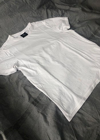 PULL&BEAR Beyaz Kısa Kollu Pamuklu Tişört - Görsel 2