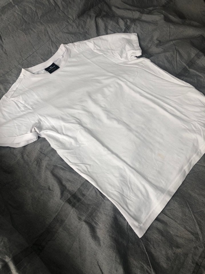 PULL&BEAR Beyaz Kısa Kollu Pamuklu Tişört - Görsel 2