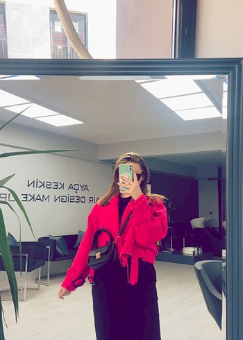 Pembe Midi Kadın Kaban