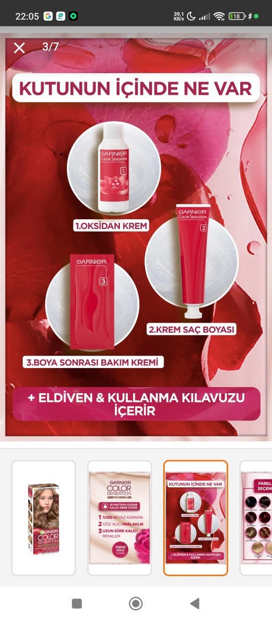 Garnier Color Sensation Kalıcı Saç Boyası 7.0 bal kumral - Görsel 2