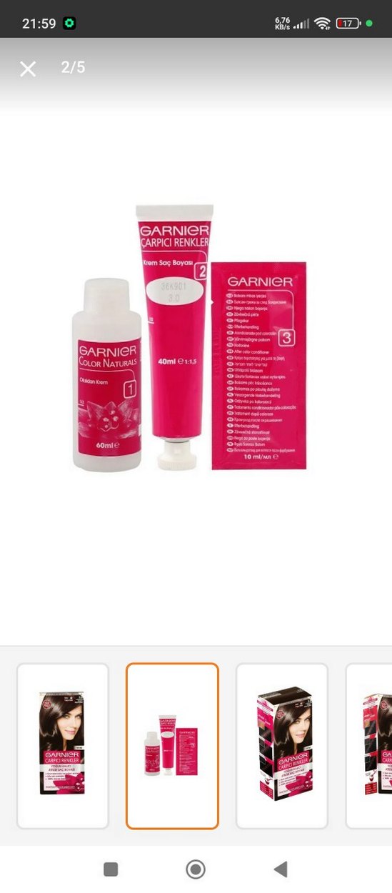 Garnier Çarpıcı Renkler Yoğun Kalıcı Krem Saç Boyası 3.0 - Görsel 2