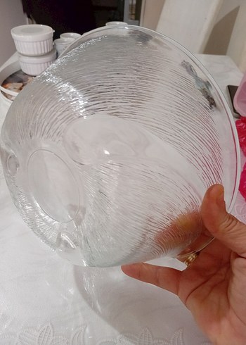 Şeffaf Parlak Cam Salata Kasesi - Görsel 3