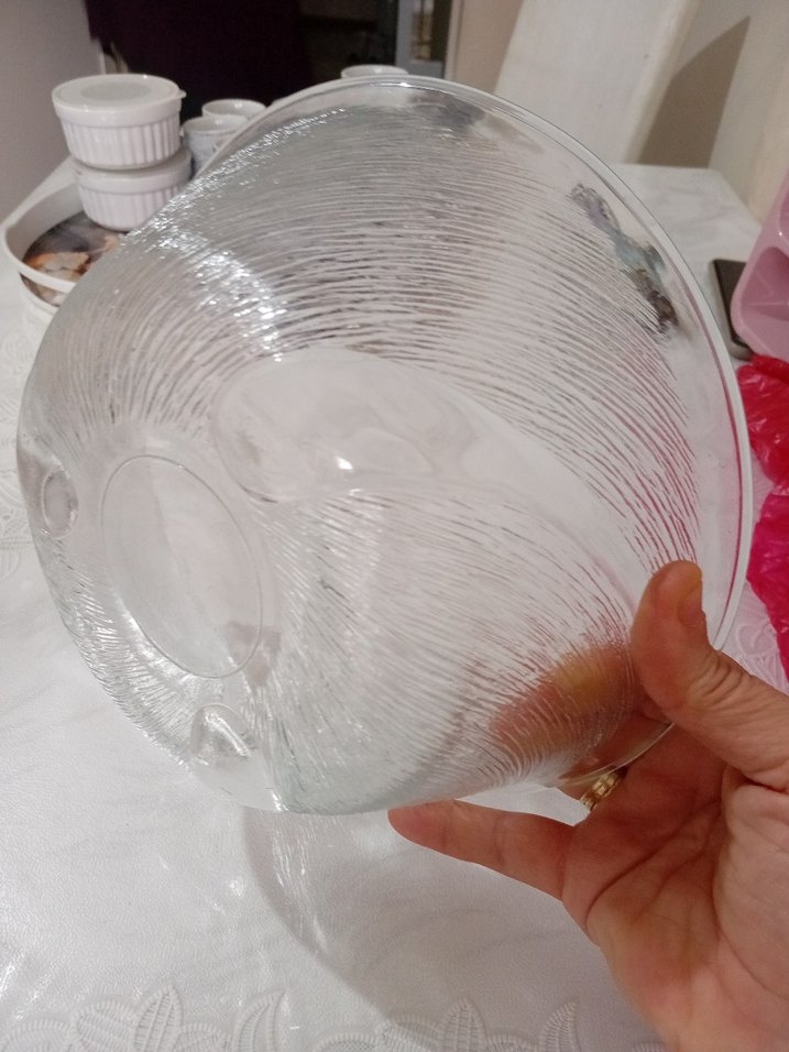 Şeffaf Parlak Cam Salata Kasesi - Görsel 3