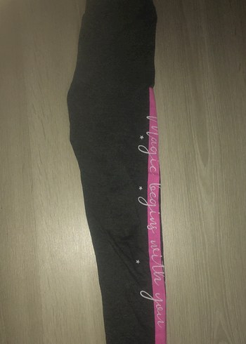 Gri Baskılı kız çocuk taytı - Görsel 2