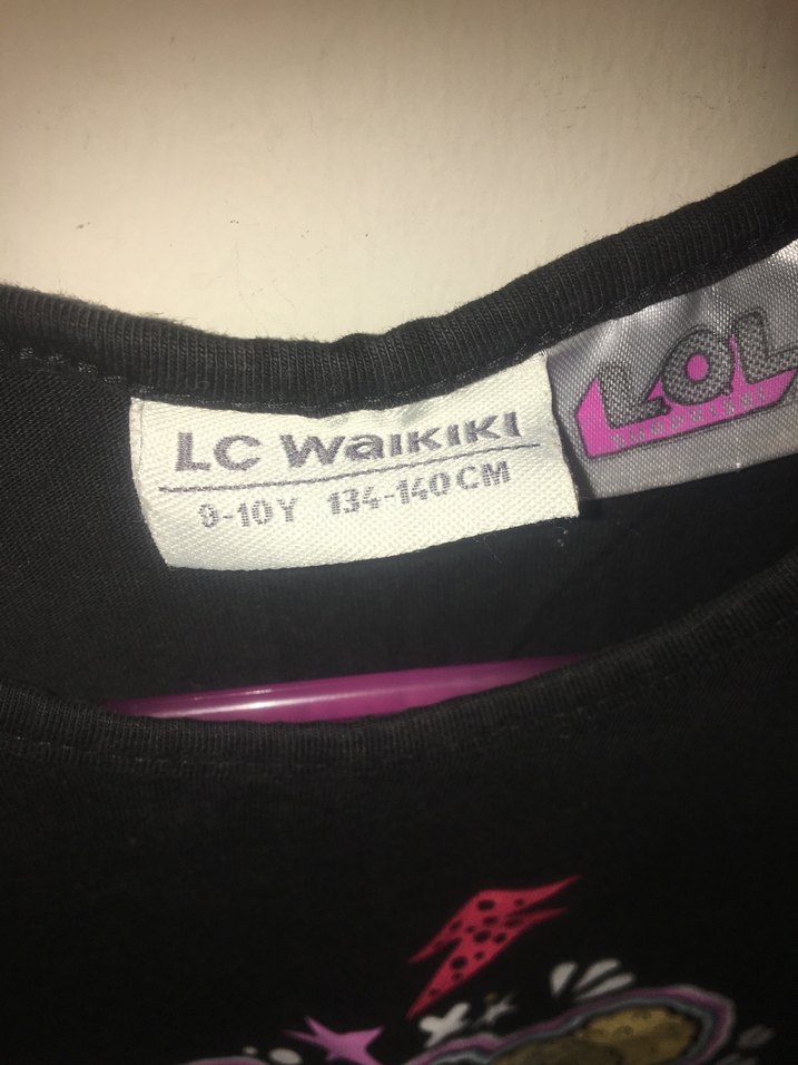 Kız Çocuk Siyah Baskılı Lol bebek t-shirt - Görsel 3