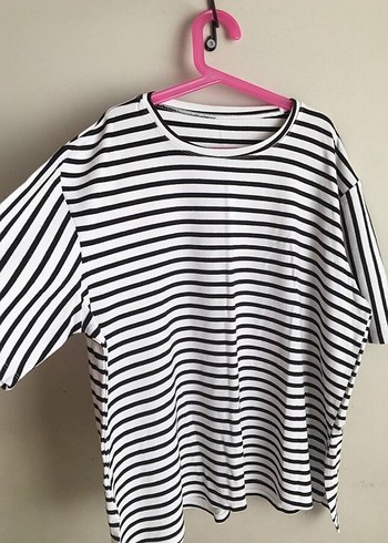 Çizgili oversize Tshirt - Görsel 2