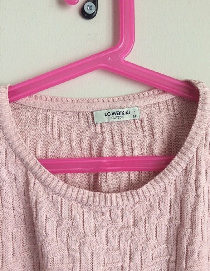 Triko bisiklet yaka bluz - Görsel 3