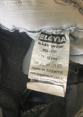 Kız çocuk bol kesim mavi-gri pantolon - Görsel 6