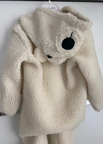 Kapüşonlu Uzun Kollu çocuk tulumu/ montu - Görsel 6