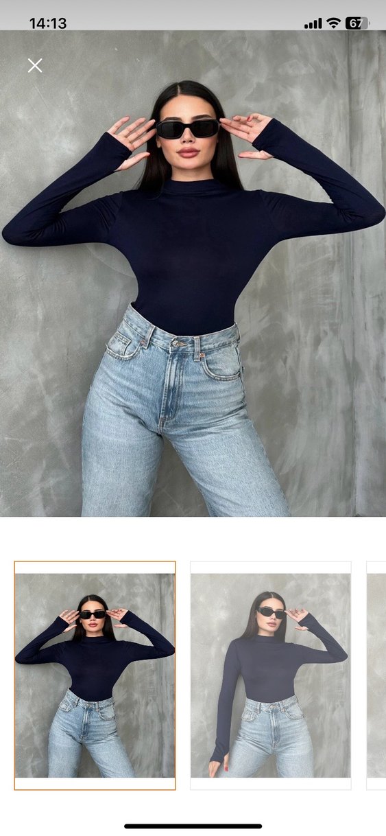 Lacivert Kadın kısa Yakalı Basic badi - Görsel 4