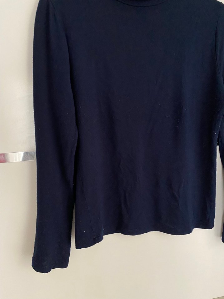 Lacivert Kadın kısa Yakalı Basic badi - Görsel 2