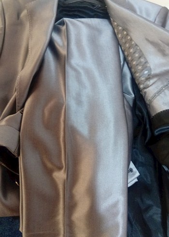 Gri Erkek Takım Elbise Ceket, Düğmeli, Klasik Kesim - Görsel 2