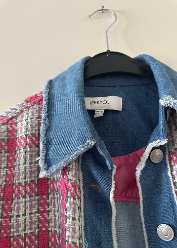 Kadın Çok Renkli Oversize Denim Ceket - Görsel 2