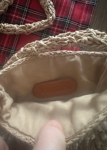 Boncuklu Bej Kadın Örgü Çapraz Çanta - Görsel 2