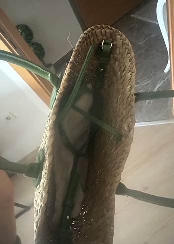 Yeşil Saplı Örgü Bohem Kadın Çanta - Görsel 2