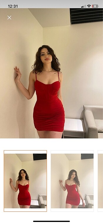 Kırmızı korse elbise