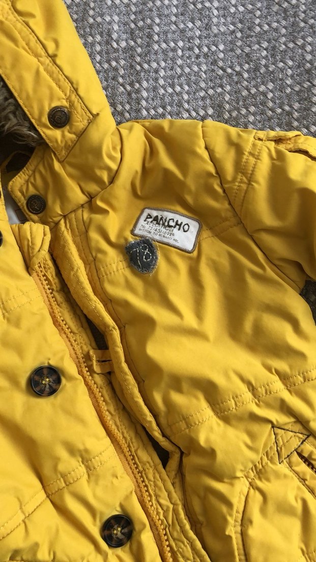 Panço marka Sarı Kapüşonlu Kürklü Erkek Çocuk Mont - Görsel 2