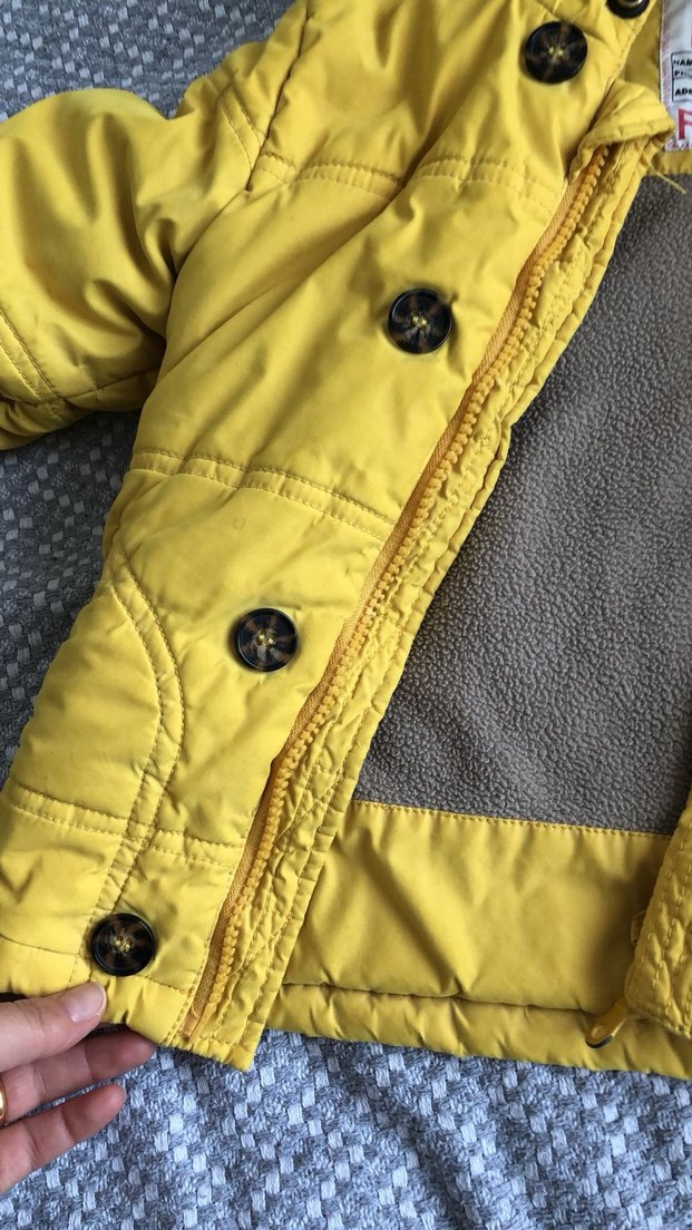 Panço marka Sarı Kapüşonlu Kürklü Erkek Çocuk Mont - Görsel 3