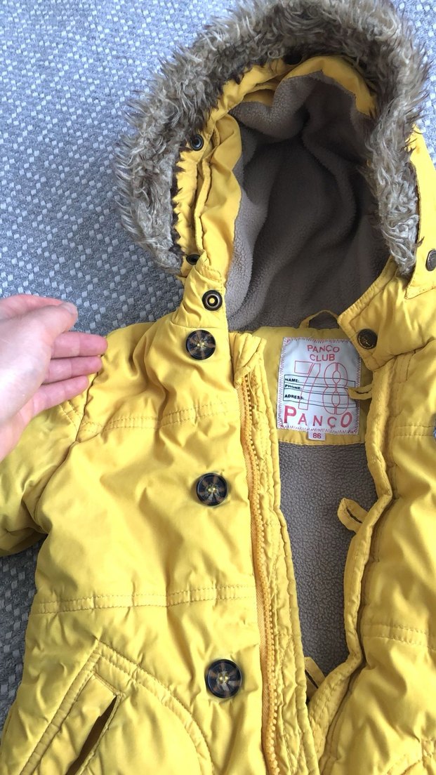 Panço marka Sarı Kapüşonlu Kürklü Erkek Çocuk Mont - Görsel 4