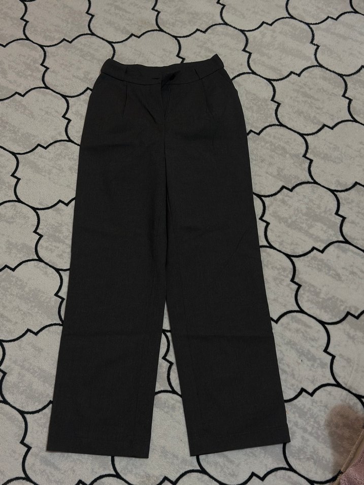 Gri Midi Kot Kumaş Kadın Pantolon - Görsel 2