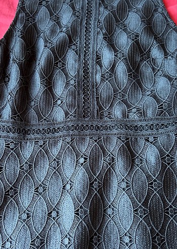 Dantel Detaylı Siyah elbise - Görsel 5