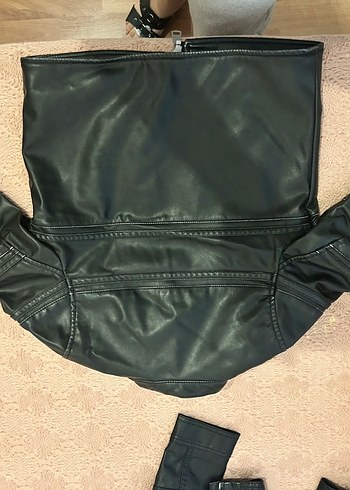 Zara Erkek Çocuk Siyah Deri Biker Mont