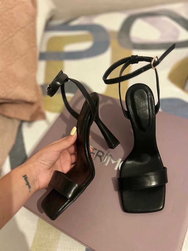 Siyah  Stiletto Sandalet - Görsel 2
