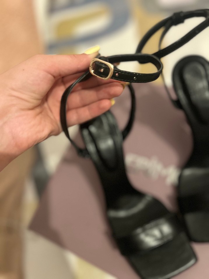 Siyah  Stiletto Sandalet - Görsel 4