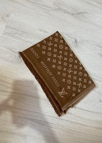 LV desen ithal bej-kahve çift taraflı şal