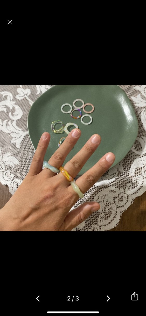 Pastel Renkli Elastik Bağcıklı Kadın Yüzük Seti - Görsel 2
