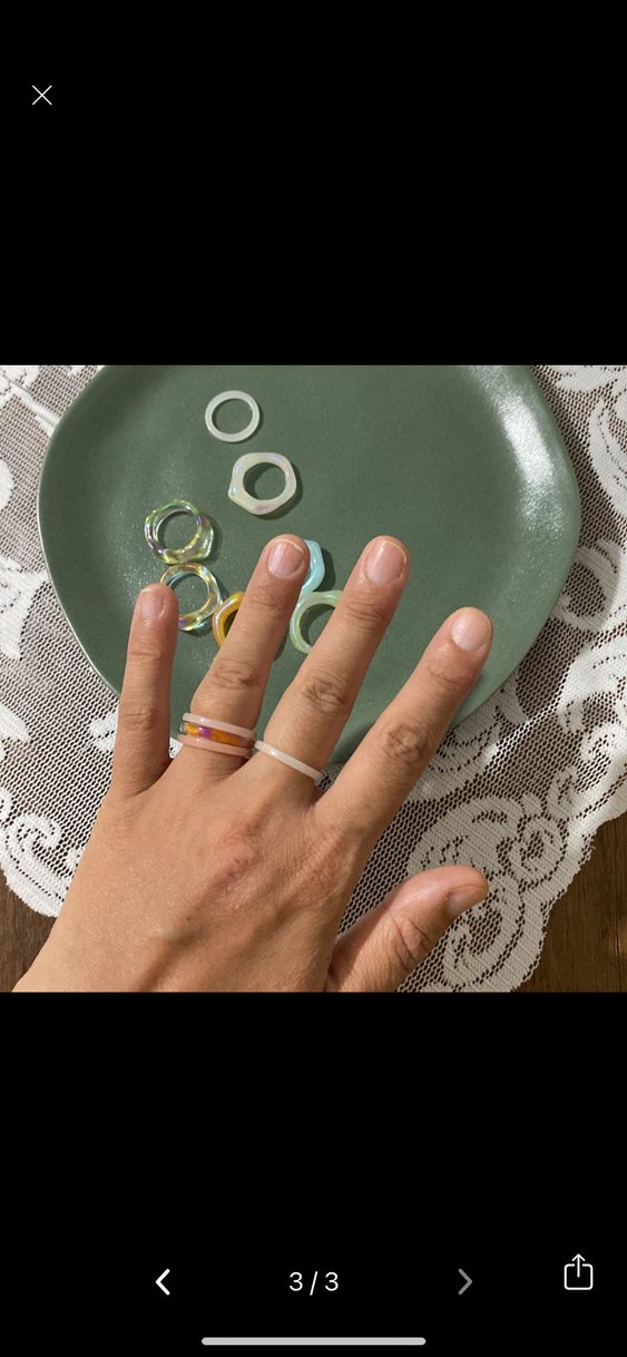 Pastel Renkli Elastik Bağcıklı Kadın Yüzük Seti - Görsel 3
