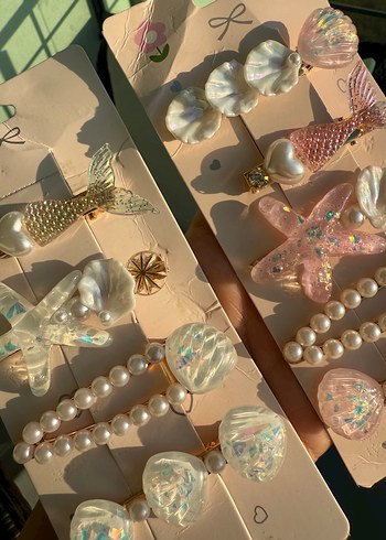 Boncuklu Pastel Deniz Temalı Saç Aksesuarları