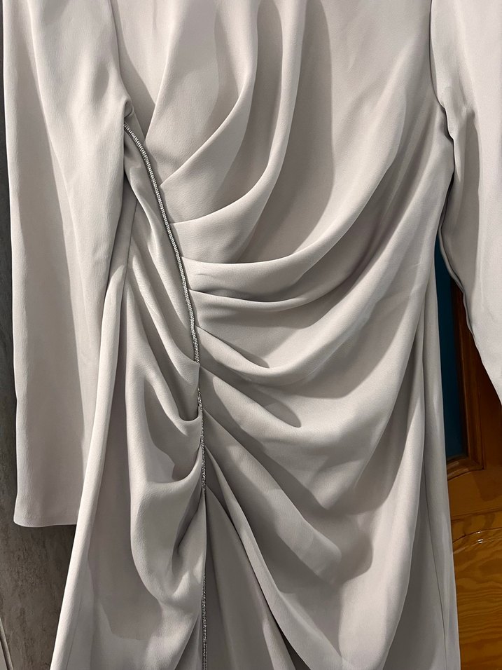 Uzun Kol Drapeli Bej Kadın Elbise
(Şal dahildir) - Görsel 2