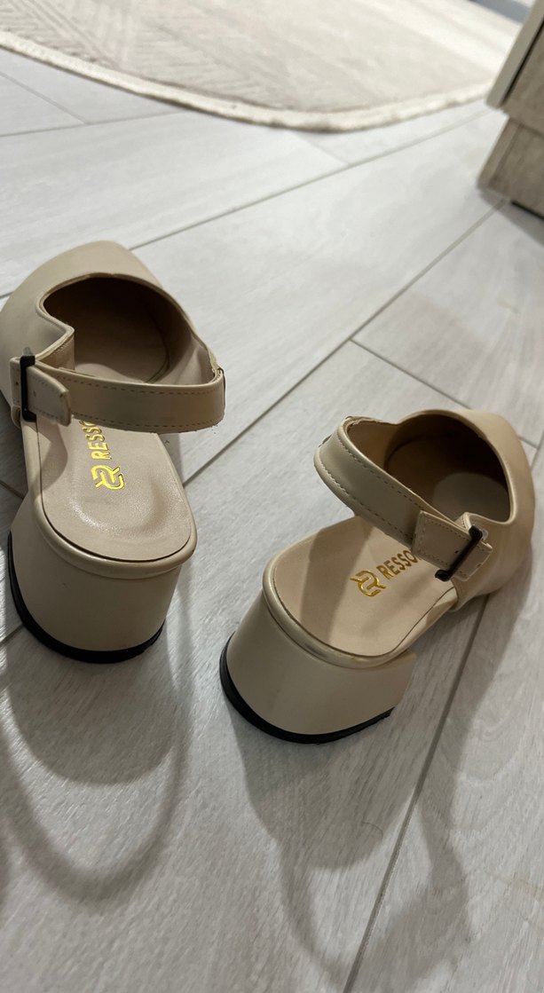 Bej Tokalı Kadın Topuklu Ayakkabı - Görsel 4