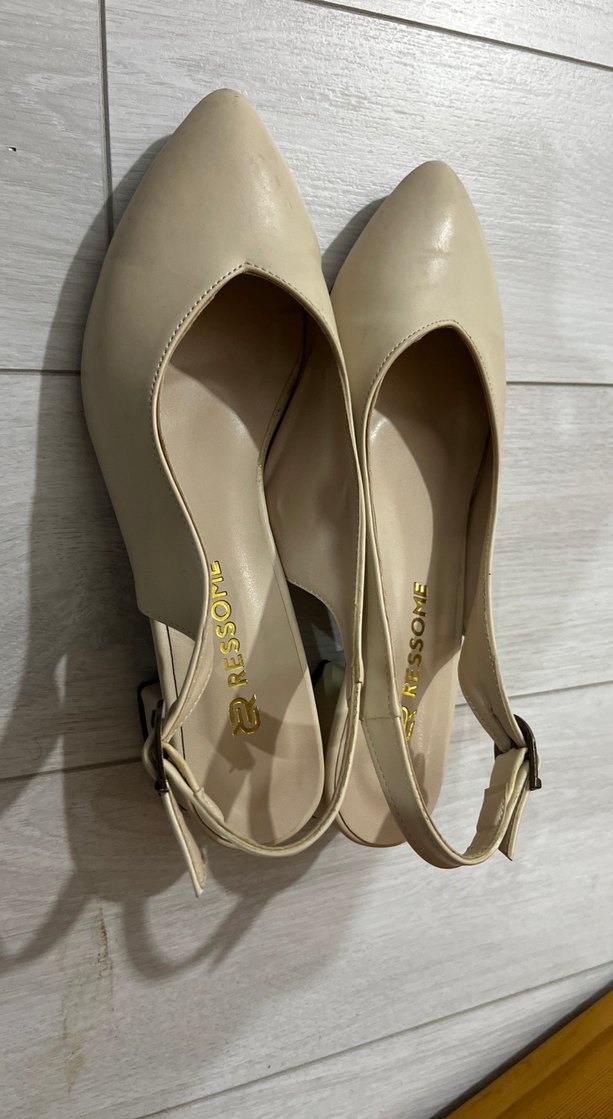 Bej Tokalı Kadın Topuklu Ayakkabı - Görsel 3