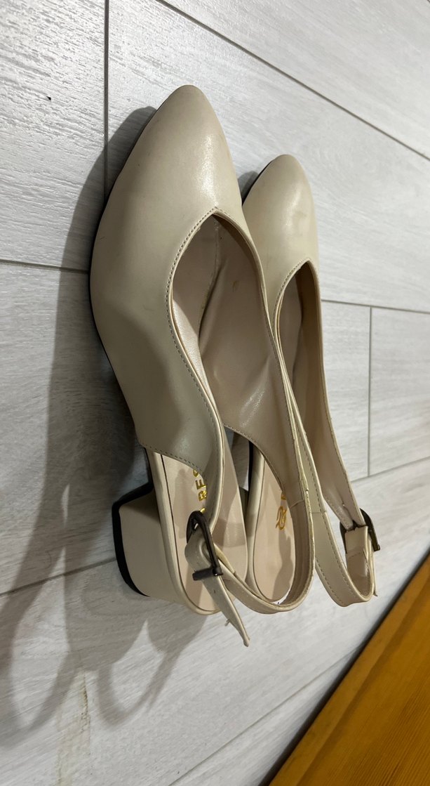 Bej Tokalı Kadın Topuklu Ayakkabı - Görsel 2