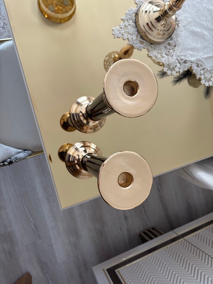 Altın ve Siyah Kristal Şamdan Seti - Görsel 2