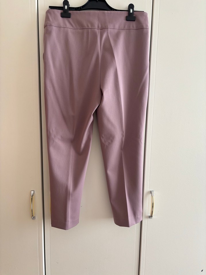 Mor Düğmeli Kadın Kumaş Pantolon - Görsel 2