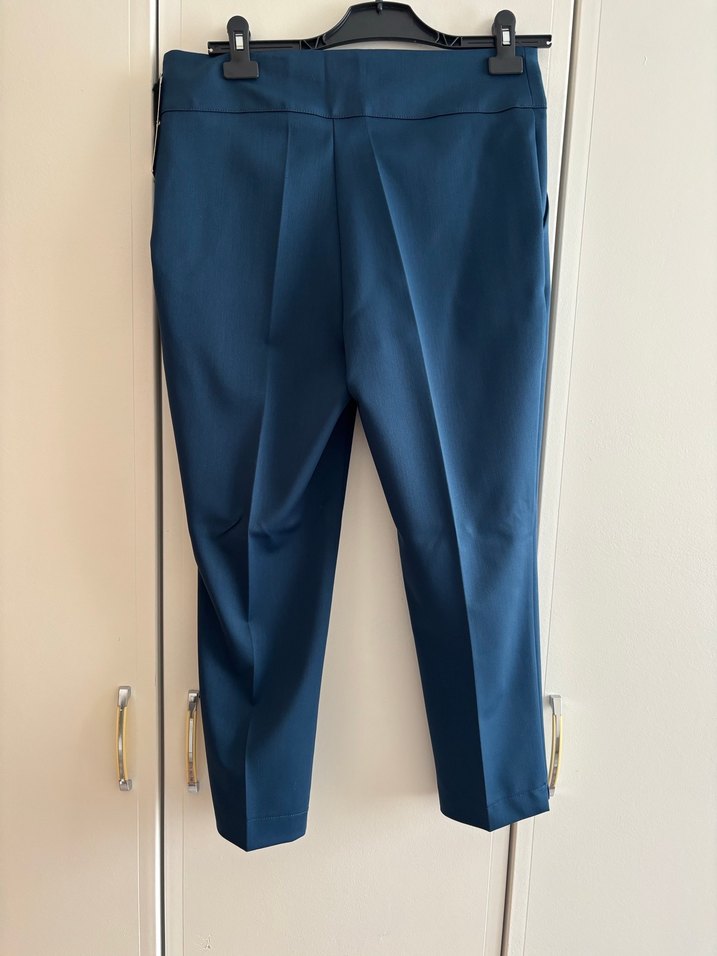 Kemer Detaylı Lacivert Kumaş Kadın Pantolon - Görsel 2