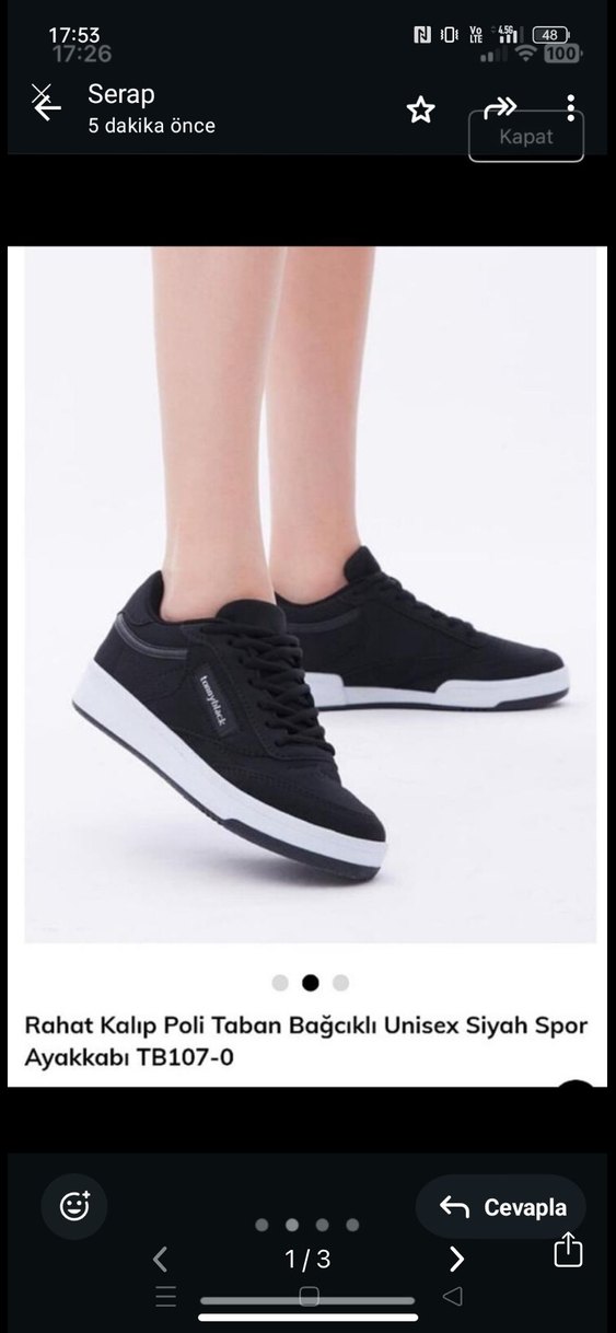 Siyah Kadın Spor Ayakkabı 37 Numara - Görsel 2