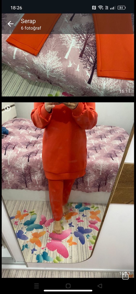 Fermuarlı Kırmızı Uzun Kollu Kadın Tunik - Görsel 3