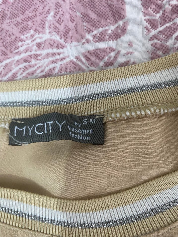 Bej Midi Düz Düğmeli Kadın Tunik - Görsel 3