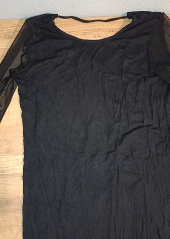 Uzun Kollu Siyah Gotik Hamile Gömlek - Görsel 3