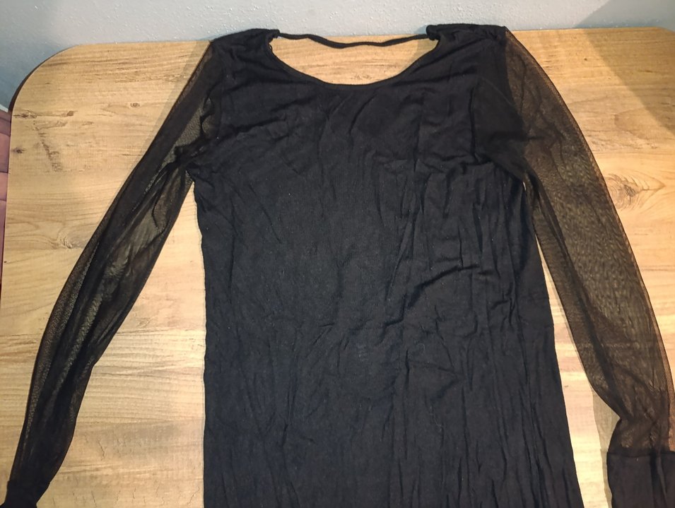 Uzun Kollu Siyah Gotik Hamile Gömlek - Görsel 3