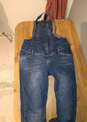 Kızlar için Mavi hamile Kot Tulum - Görsel 2