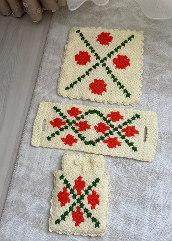 Renkli Örgü Banyo Süngeri Seti - Görsel 3